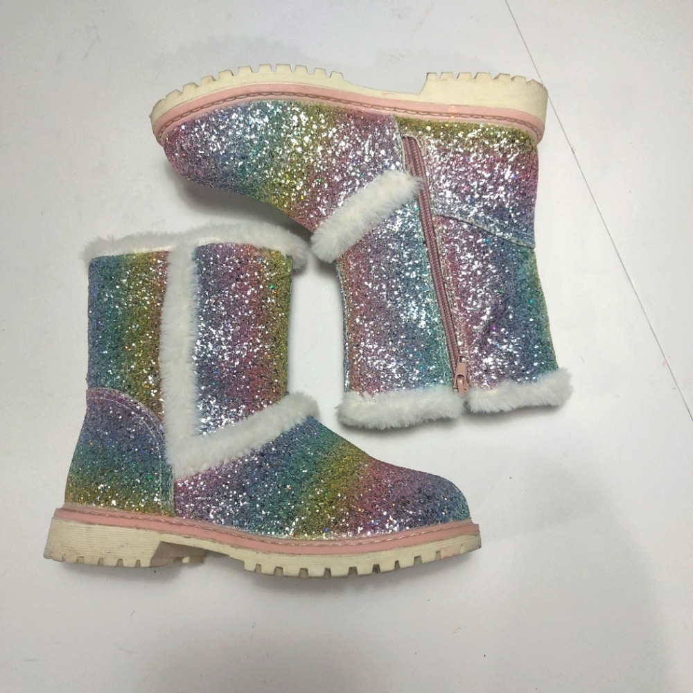 D.V Dolce Vita Kids Rainbow Shimmering Glitter Boots Size Girls 4